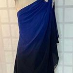 JS Boutique NWT Blue Ombre One Shoulder Lined Mini Cocktail Dress Size 6 Photo 0