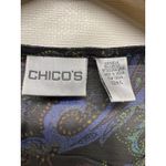 Chico's Top Silk Poncho Kimono Sleeve Multicolor Paisley Beaded Sheer M/L Boho Photo 4