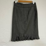 Rebecca Taylor  Grey Wool Ruffled Pencil Skirt 6 Dark Academia Photo 5
