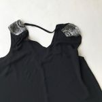 Charming Charlie  Sequin Beaded V Neck Black Top Photo 4