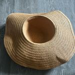 Floral Embroidered Tan Sun Hat One Size Photo 3