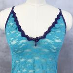 Caprice Lace Babydoll Chemise Slip Dress Size M Fairy Coquette Romantic Dainty Blue Size M Photo 1