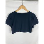 Babaton Short Sleeve Black Scuba Crop Top Size XL Photo 2