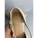 Copper Key Womens Platform Heeled Sandals 8M Beige Linen Blend Knotted Strap Photo 1