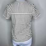 Madewell Lace Up Top SMALL Cream Blue Nautical Striped Short Sleeve Knit Casual Photo 7