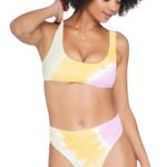 l*space L Lizzie Diagonal Sunburst Tie Dye Bikini Top Women's Size Small NWOT Photo 6