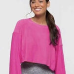 Free People Movement Cropped Surfside Sweatshirt Pink Size XS Photo 0