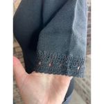 Sag Harbor sweater short sleeve lace black square neck Photo 2