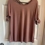 Twenty Second  Dusty Rose Short Sleeve Top With Open Back Accent Photo 0