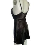 A Byer Flora by Flora Nikrooz Bellflower black satin Babydoll Chemise Size small Photo 9