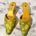 Carol Little silk mules size 7.5 Pre Lovedd Green Photo 0