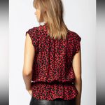 Zadig & Voltaire  Tibo Print Leo Ruffle Leopard Cheetah Top red XS Photo 1