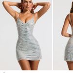 Oh Polly  Embellished Dress Mini Silver Photo 1