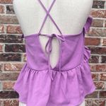 Romeo + Juliet Couture lavender ruffled crop top with lace up back / M / EUC Photo 7