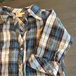Roxy  Plaid Dress‎ Womens Medium Blue Green 3/4 Sleeve Casual Shirt Dress Photo 1