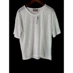 Chico's  Cleo Cutout Jacquard Top Short Sleeve Knit Fashion Antique White Size 2 Photo 1