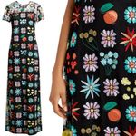 STAUD Rina Floral Maxi Dress Black Mesh Embroidered Sheer Overlay Size Small Photo 11