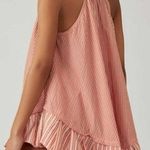 Free People Striped Ruffles Be Real Tunic Dress Rust Size Large Bohemian Preppy Photo 0