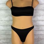 Hollister Ribbed Knit Black Bikini Size Medium Photo 0