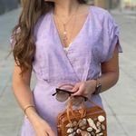 ZARA NWT Cap Sleeved Lightweight Flowy V-Neck Draped Purple Maxi Dress Size XS Photo 10