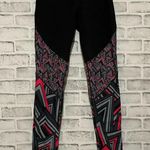 Fabletics Women’s Powerhold High Waisted Mini Peak black/pink leggings, Small Photo 2