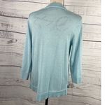 Chico's 1 Cardgian Sweater Womens M Shine 3 Button Front 3/4 Slv Pale Turquoise Photo 3