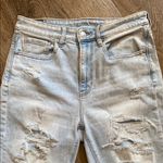 American Eagle  Super Light Wash Distressed Mom Jeans Size 8 Photo 1