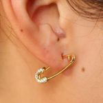 14k gold filled safety pin earrings Photo 0