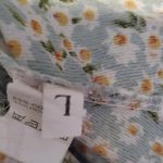 Elegant White Lace Floral Blouse Blue Size L Photo 1