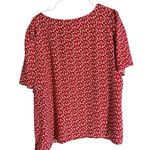 LC Lauren Conrad Lauren Conrad Red Heart Print Flutter Sleeve Blouse V-Neck Size XL Photo 5