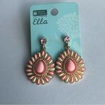NEW Ella Large Dorado Pink Coral Concho Post Statement Earrings Photo 3