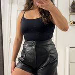 ZARA Black Leather Shorts Photo 0