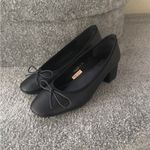 Black Block Heel Ballet Flats Size 5 Photo 1