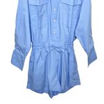 Faithfull the Brand NWT Isole Playsuit Women’s Small Mid Blue Cotton Resort Chic Photo 3