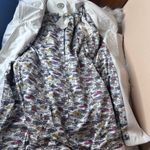 Anthropologie  Trench Coat By Idra Women’s Double Ruffle Beige Trench Jacket Size Photo 6