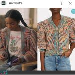 Ulla Johnson NWT  Fiora Wool Puff Sleeve Kid Mohair Rainbow Cardigan Size Small Photo 3