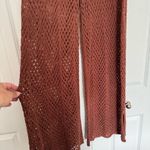 Wild Fable  Crotchet Knit Brown Sparkly Wide Leg Pants With Bottom Side Slits Photo 5