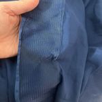 La Femme blue satin v neck ruched bodice ball gown style 28607 Photo 12