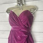 Free People Purple Velvet Wrap Hazel Romper Strapless Size Medium Coquette Party Photo 2