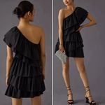 Endless Rose  One Shoulder Ruffle Mini Dress Black Tiered Sz Large Party Cocktail Photo 14