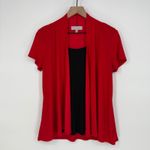 Liz McCoy Red Black Tank Top Cardigan Short Sleeve Size M Size M Photo 1