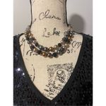 Designer multi strand pearlized bead necklace set Silver Photo 4