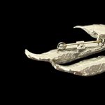 Vintage Estate Silver Tone Leaf Powder Blue Enamel Leaves Brooch Pin Photo 8