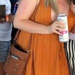 These Three Boutique Orange Deep V Dress Photo 0