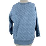 Gap  Sweatshirt Heathered Blue Quilted Diamond Pullover 3/4 Sleeve Cozy Top M Photo 1