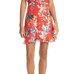 Saloni Cece Sleeveless Ruffle Silk Tiered Floral Print Red Mini Dress 2 Photo 2