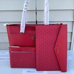 Michael Kors MK Maisie Large 3 in 1 Leather Tote Bag - Flame Red Photo 2
