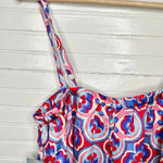 MELLODAY  Printed Wide Leg Patterned Pocket Jumpsuit Size XL Red Blue Photo 7