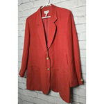 Lands' End Vintage women’s coral linen blend casual office blazer size 18. Photo 1