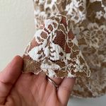 Anthropologie Dolan Sheer Lace Floral Ivory Mock Neck Blouse Top Women’s Size L Photo 13